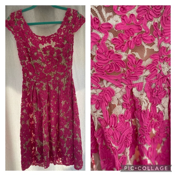 Anthropologie x Yoanni Baraschi Pink Fit Flare Dress - Picture 2 of 4